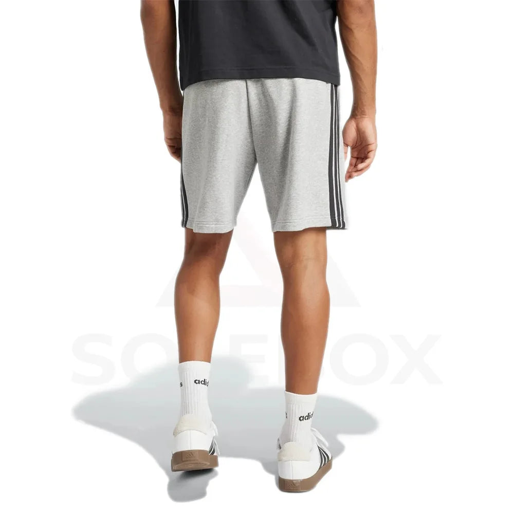 Adidas Essential 3-Stripes French Terry Shorts - Medium Grey Heather