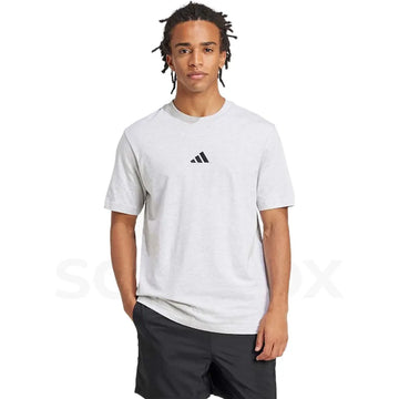 Adidas Essentials Small Logo Single Jersey Tee T-shirt - Medium Grey Heather