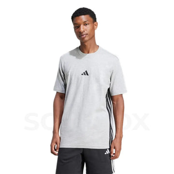 Adidas 3-Stripe Single Jersey T-Shirt - Grey
