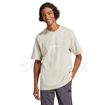 Adidas Essentials Linear Single Jersey Tee T-shirt - Beige