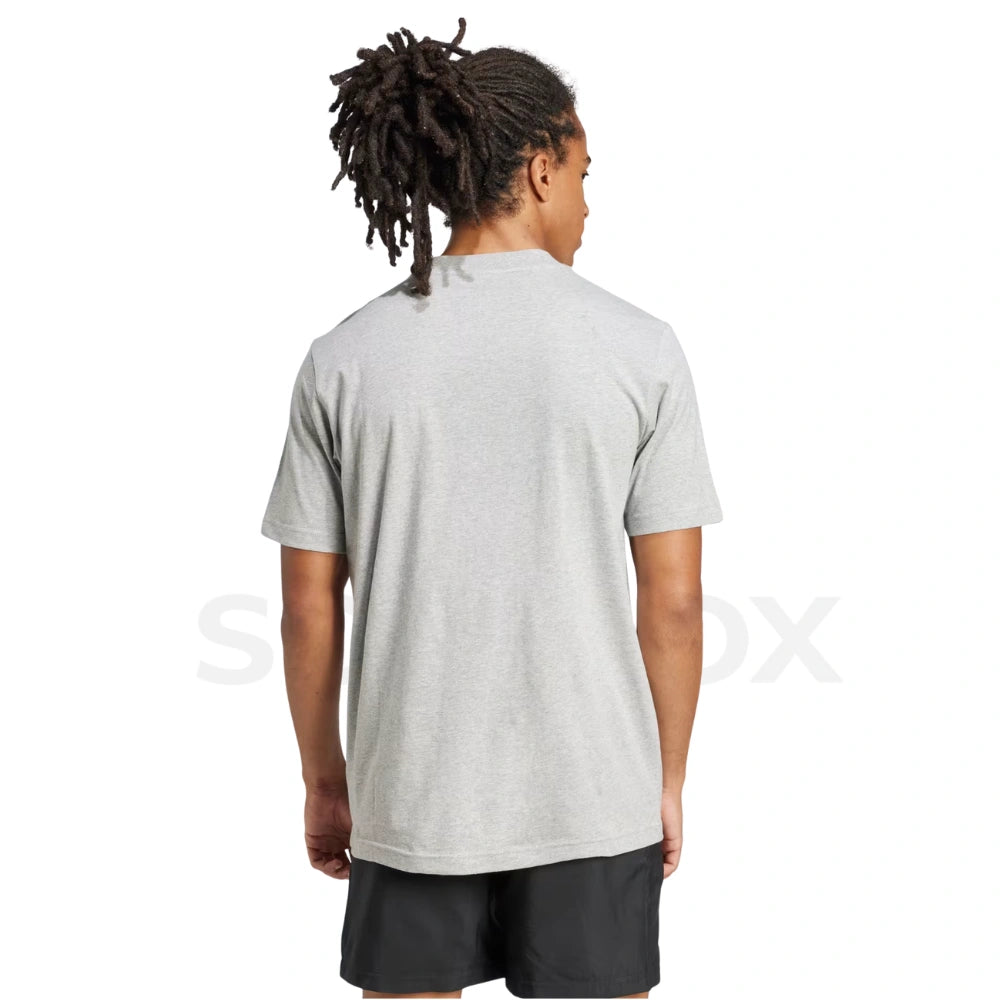 Adidas Essentials Small Logo Single Jersey Tee T-shirt - Medium Grey Heather