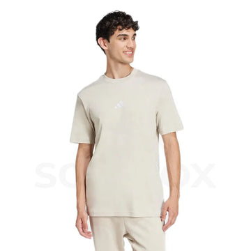 Adidas Essentials Small Logo Single Jersey Tee T-Shirt - Beige