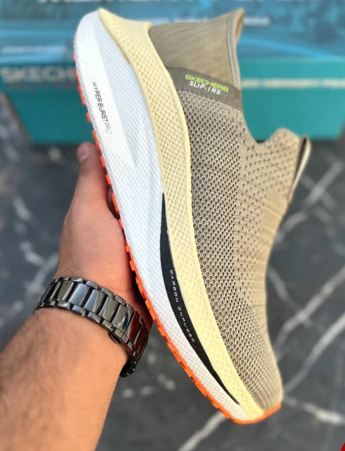 Skechers Slip Ins HyperBurst Pro Medicated Khaki Authentic Original