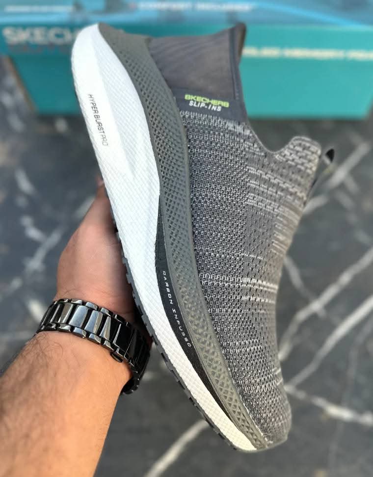 Skechers Slip Ins HyperBurst Pro Medicated Grey Authentic Original